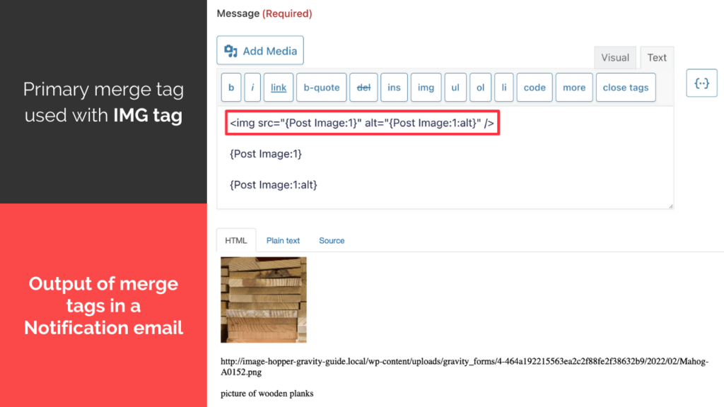 Image Hopper merge tag with IMG tag