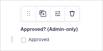 A checkbox field that says 'Approved?'