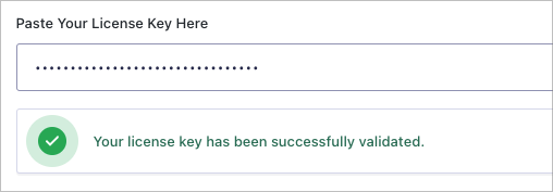 You license key has been successfully validated